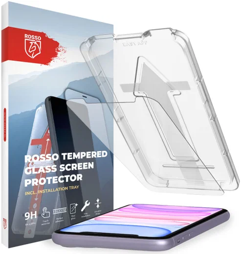 Rosso iPhone XR / 11 Tempered Glass met Installatietray Case Friendly afbeelding 1