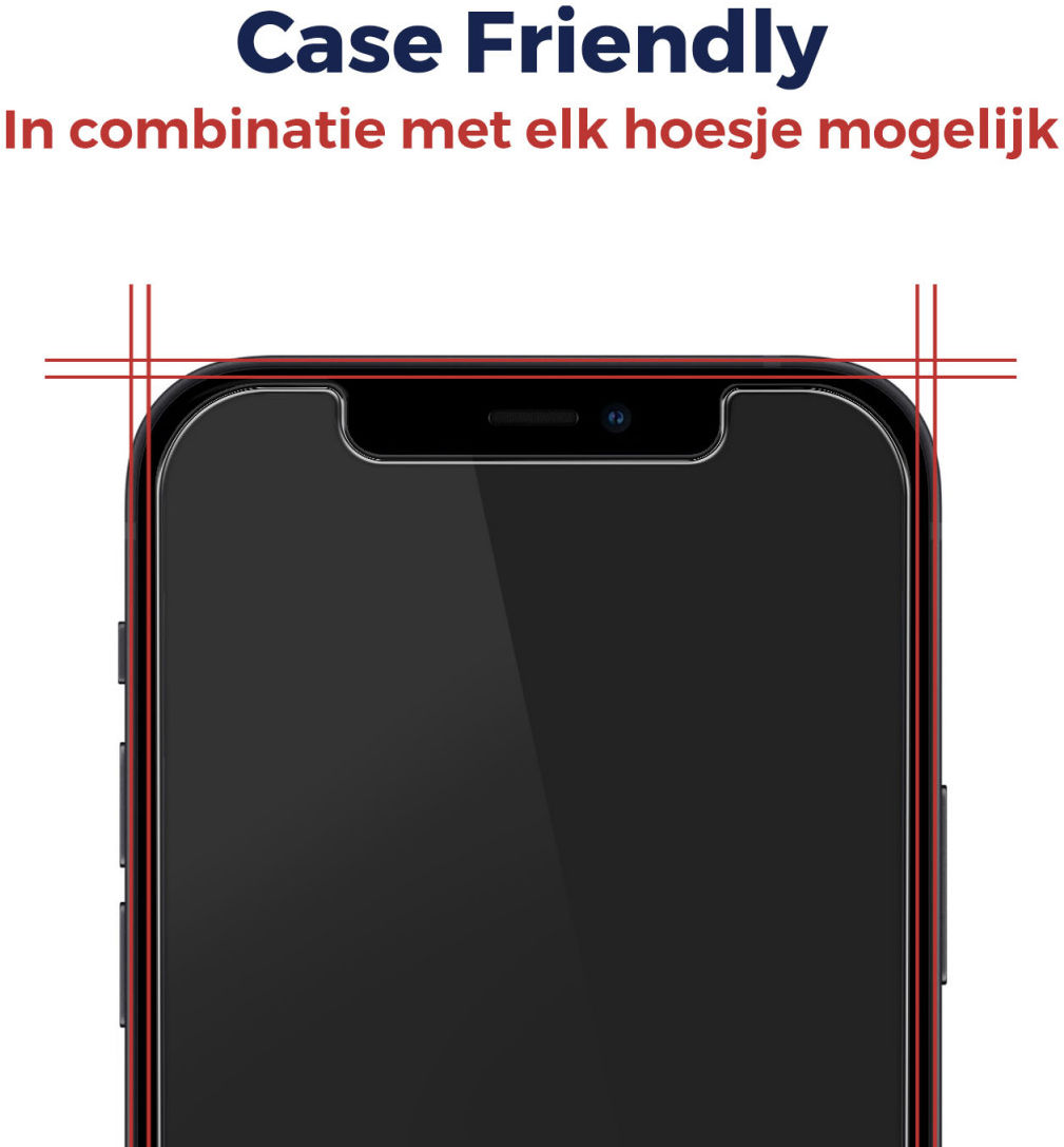 Rosso iPhone XR / 11 Tempered Glass met Installatietray Case Friendly afbeelding 4