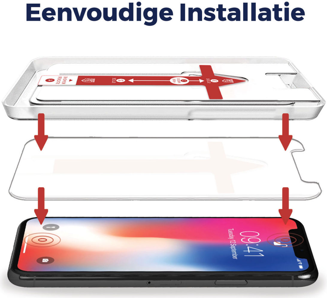 Rosso iPhone XS Max Tempered Glass met Installatietray Case Friendly afbeelding 2