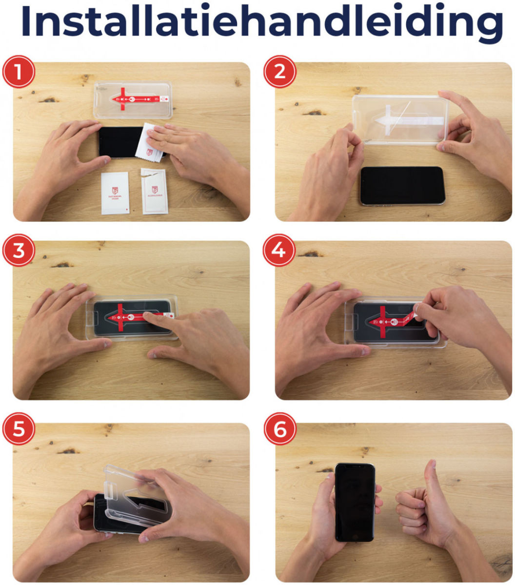 Rosso iPhone 11 Pro Tempered Glass met Installatietray Case Friendly afbeelding 8