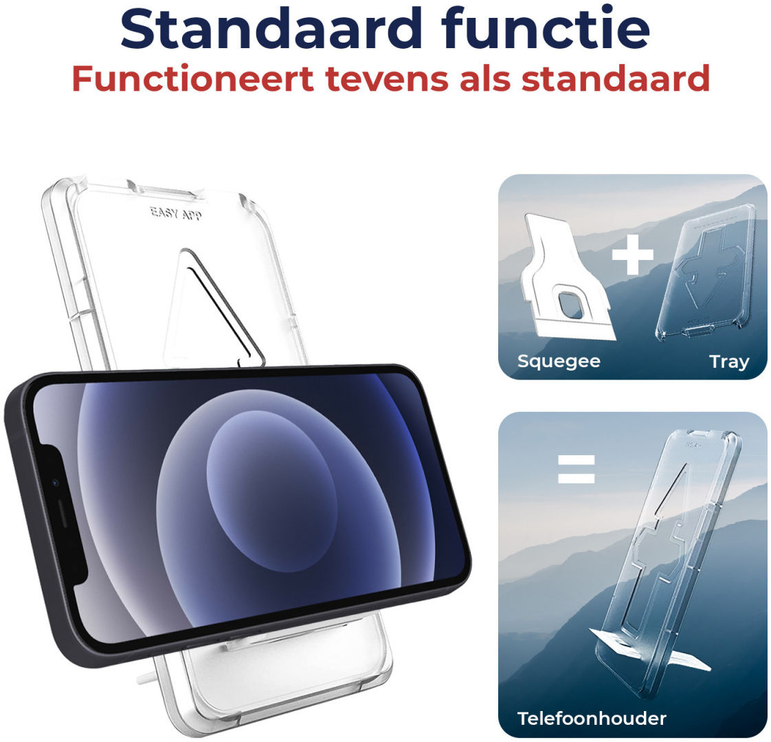 Rosso iPhone 12 Mini Tempered Glass met Installatietray Case Friendly afbeelding 5