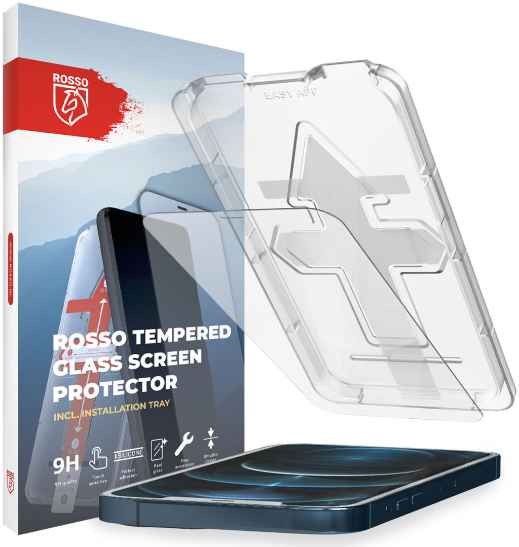 Rosso iPhone 12 Pro Max Tempered Glass Installatietray Case Friendly afbeelding 1