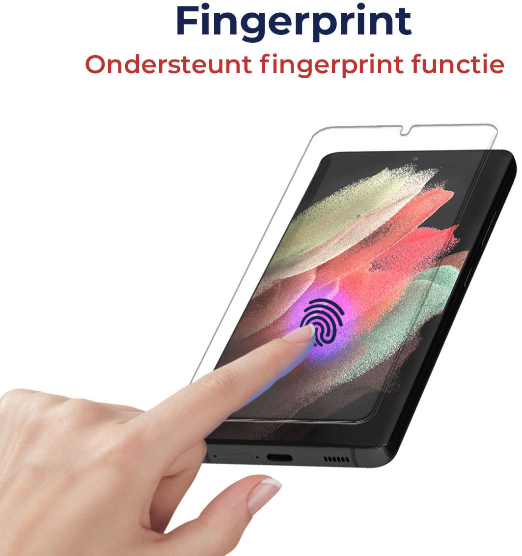 Rosso Samsung Galaxy S21 Tempered Glass Fingerprint en Case Friendly afbeelding 4