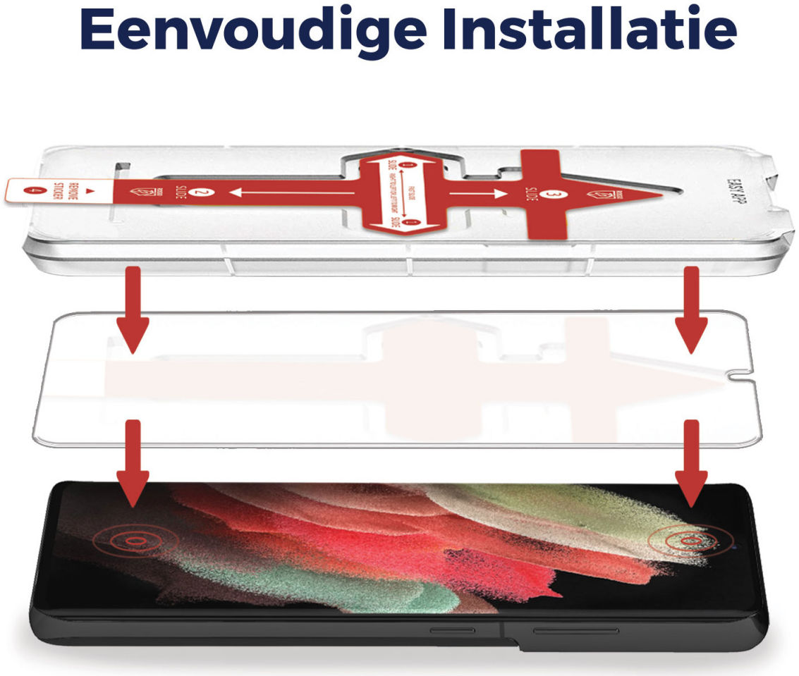 Rosso Samsung Galaxy S21+ Tempered Glass Fingerprint en Case Friendly afbeelding 4
