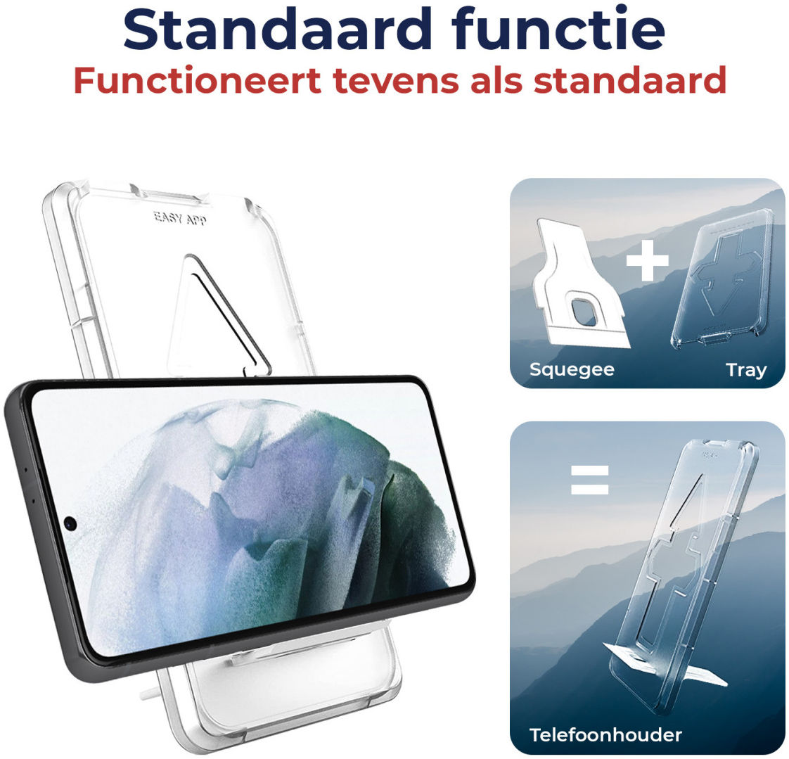 Rosso Samsung Galaxy S21+ Tempered Glass Fingerprint en Case Friendly afbeelding 6