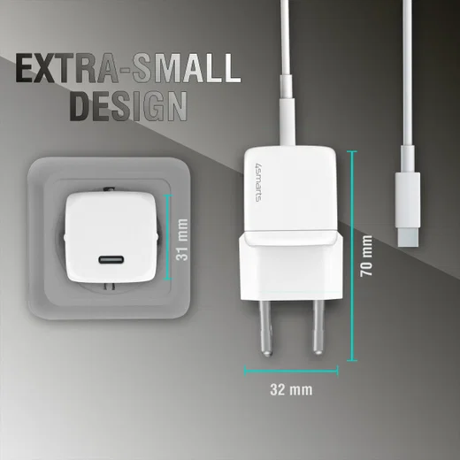 4smarts VoltPlug Mini 20W Compacte USB-C Power Delivery Adapter Wit afbeelding 7