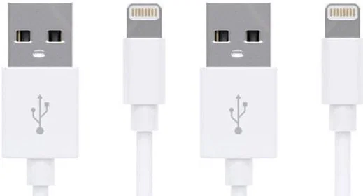 Kabelset 1 Meter Wit voor Apple Lightning devices - Duo pack afbeelding 1