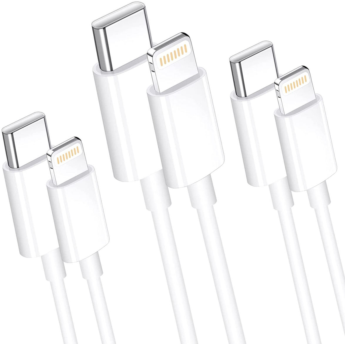USB-C naar Apple Lightning iPhone / iPad Kabel 1 Meter - Triple Pack afbeelding 1