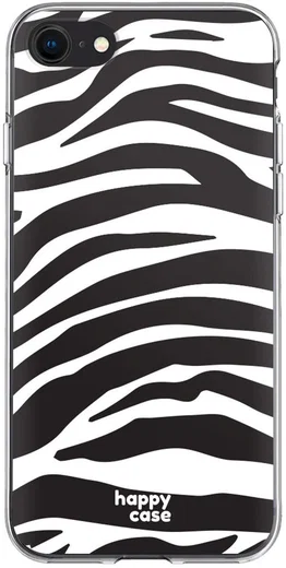 HappyCase iPhone SE 2020/2022 Hoesje Flexibel TPU Zebra Printje afbeelding 1