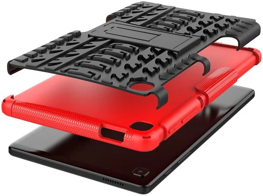 Samsung Galaxy Tab A7 Lite Hoes Robuust Hybride Back Cover Rood afbeelding 6