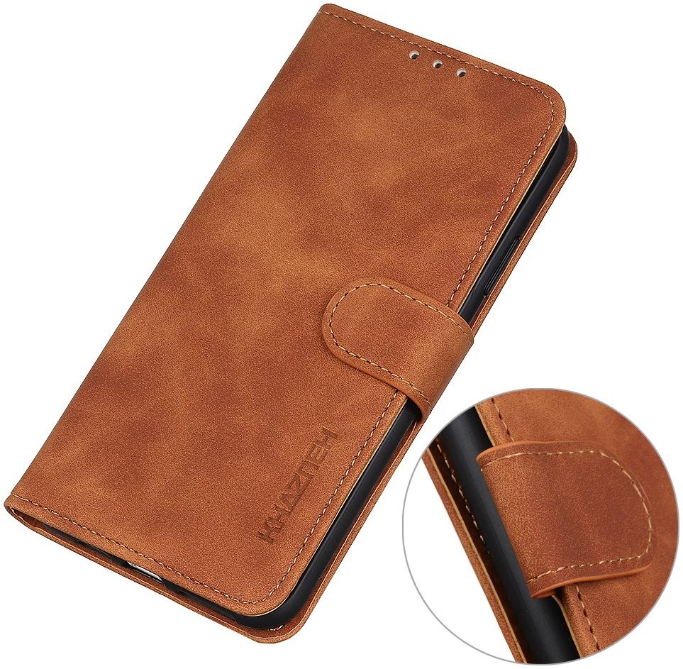 KHAZNEH Motorola Moto G50 Hoesje Retro Wallet Book Case Bruin afbeelding 8