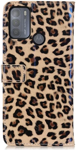 Motorola Moto G50 Hoesje Portemonnee Book Case met Luipaard Print afbeelding 8