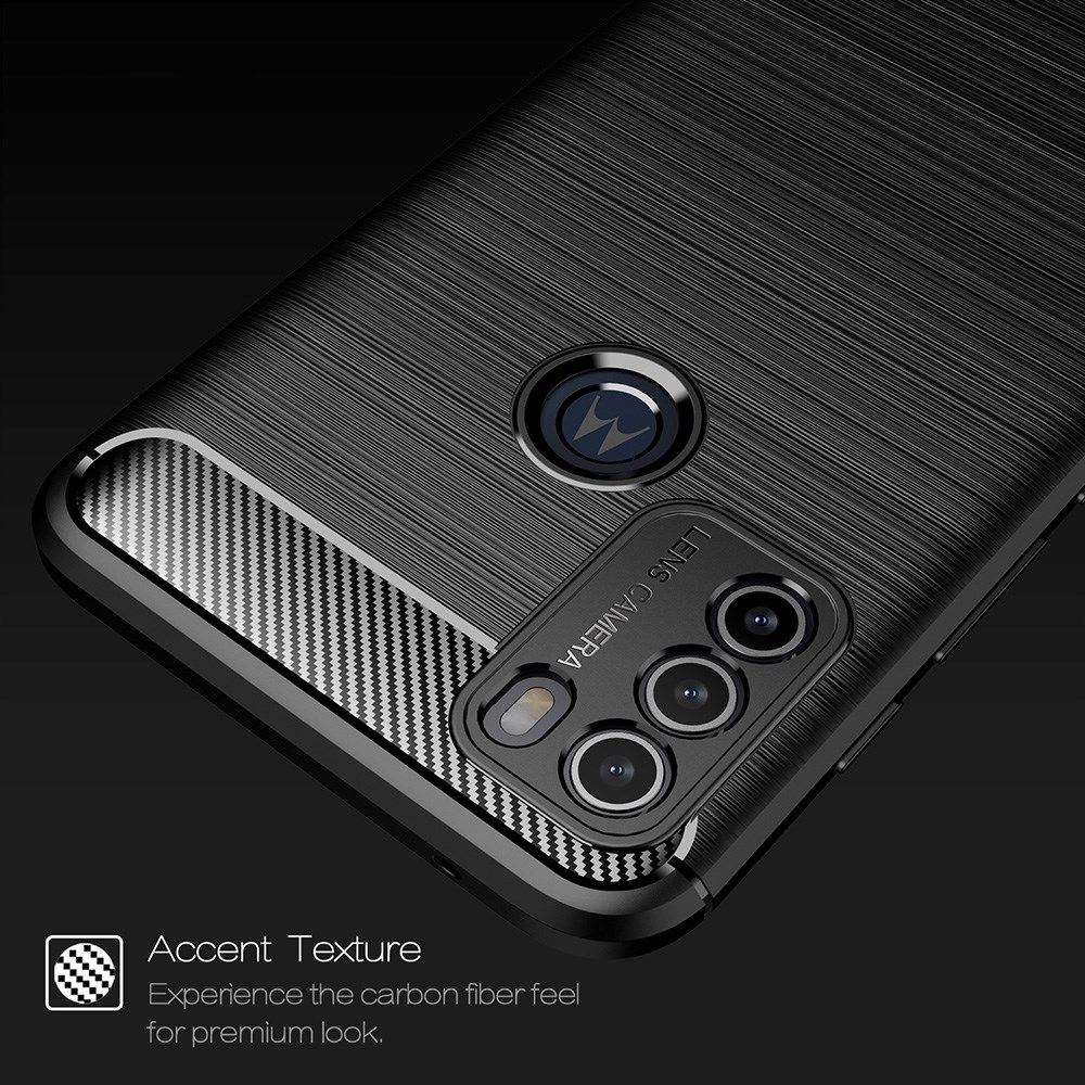 Motorola Moto G50 Hoesje Geborsteld TPU Flexibele Back Cover Zwart afbeelding 6