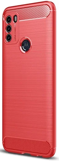 Motorola Moto G50 Hoesje Geborsteld TPU Flexibele Back Cover Rood afbeelding 1