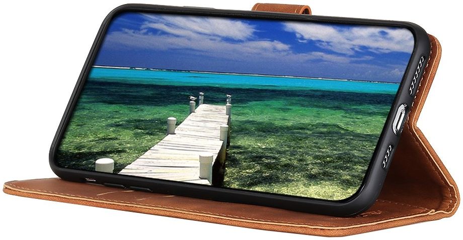 KHAZNEH Google Pixel 6 Pro Hoesje Retro Wallet Book Case Bruin afbeelding 6