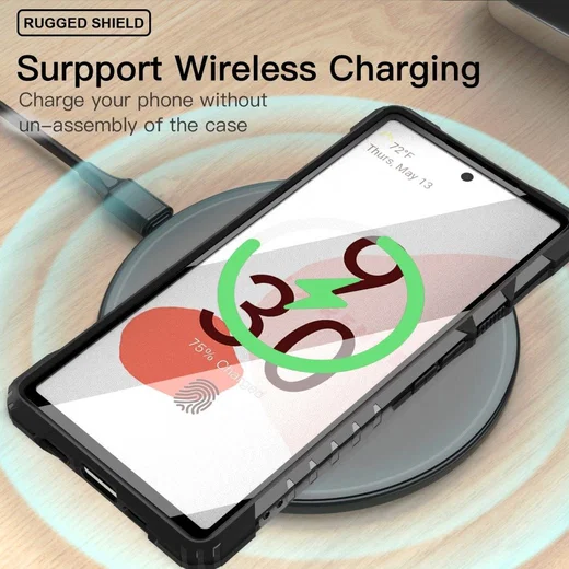 Google Pixel 6 Hoesje Hybride Kickstand Back Cover Zwart afbeelding 6