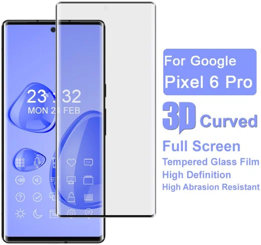IMAK Google Pixel 6 Pro Screen Protector 3D Tempered Glass Full Cover afbeelding 4