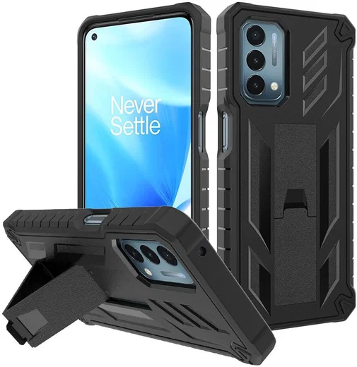 Oppo A54 5G / A74 5G Hoesje Hybride Back Cover met Kickstand Zwart afbeelding 1