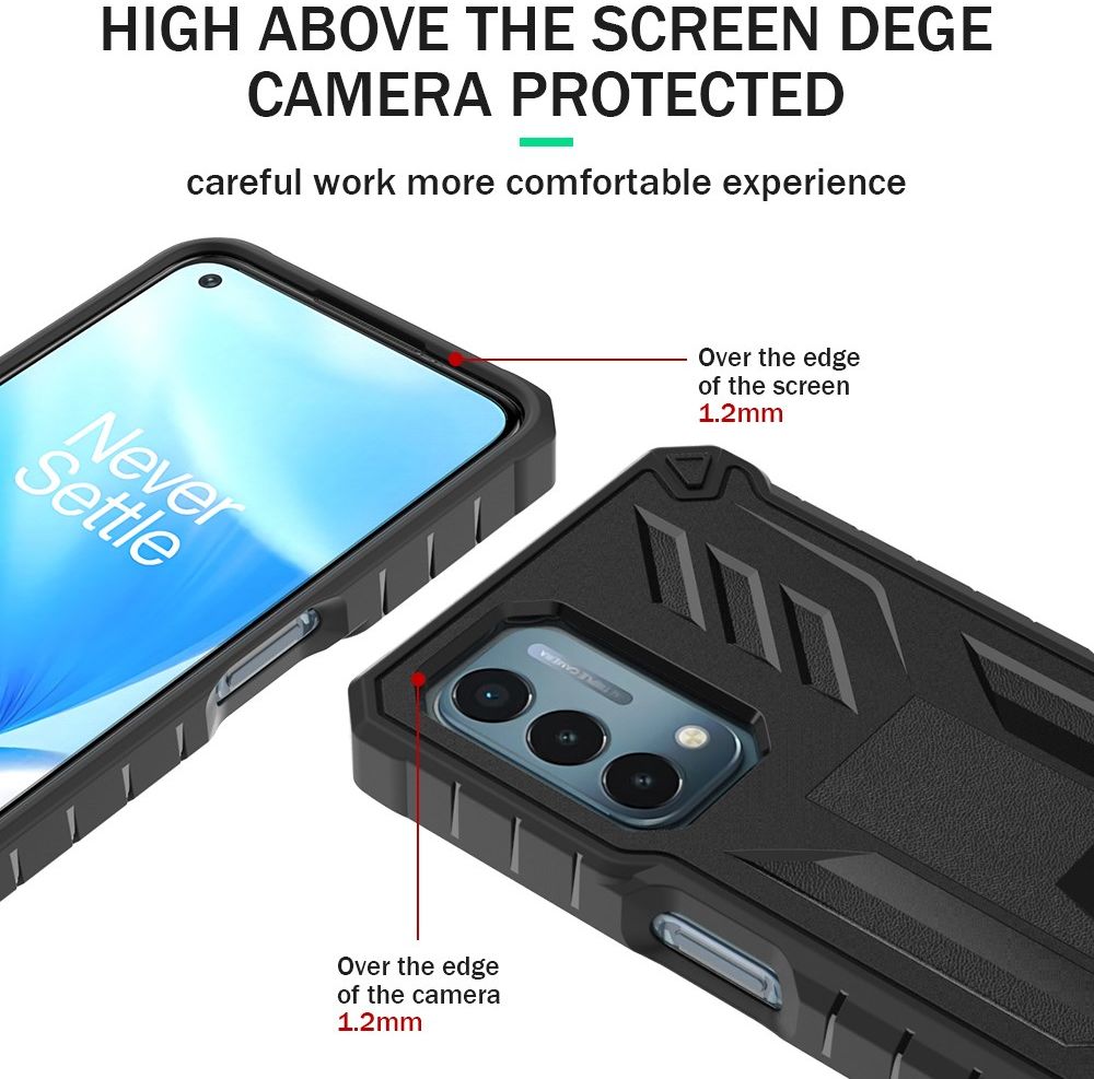 Oppo A54 5G / A74 5G Hoesje Hybride Back Cover met Kickstand Rood afbeelding 3