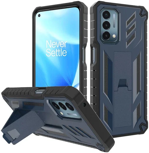 Oppo A54 5G / A74 5G Hoesje Hybride Back Cover met Kickstand Blauw afbeelding 1