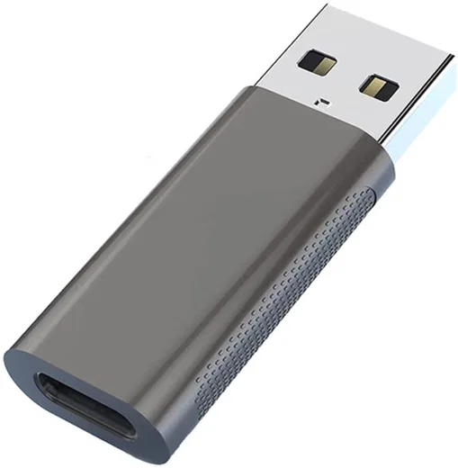 Universele USB-A naar USB-C Adapter On The Go Converter Grijs afbeelding 1