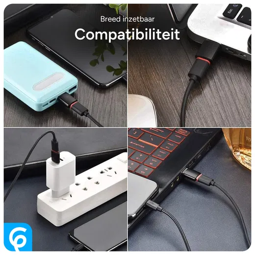 Universele USB-A naar USB-C Converter/Adapter Zwart afbeelding 5