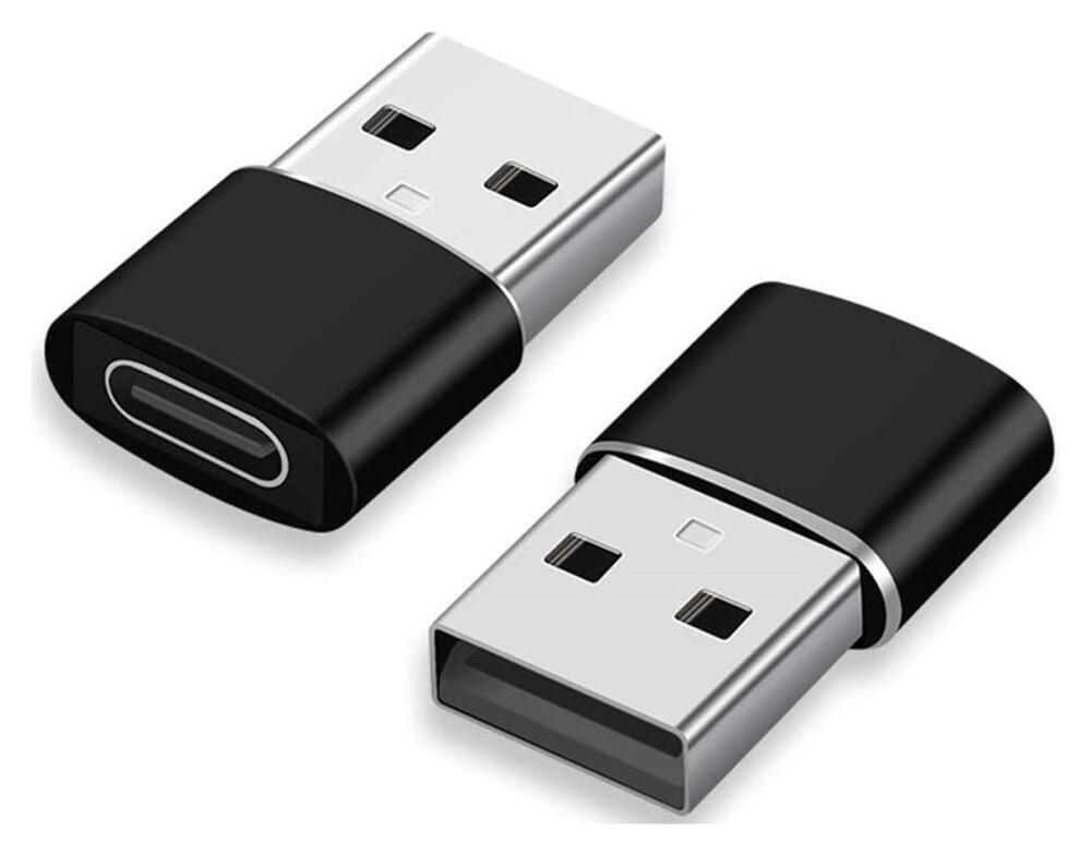 Universele USB-A naar USB-C Converter/Adapter Zwart afbeelding 2