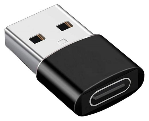 Universele USB-A naar USB-C Converter/Adapter Zwart afbeelding 1