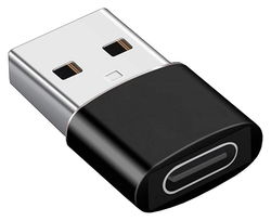 Universele USB-A naar USB-C Converter/Adapter Zwart afbeelding