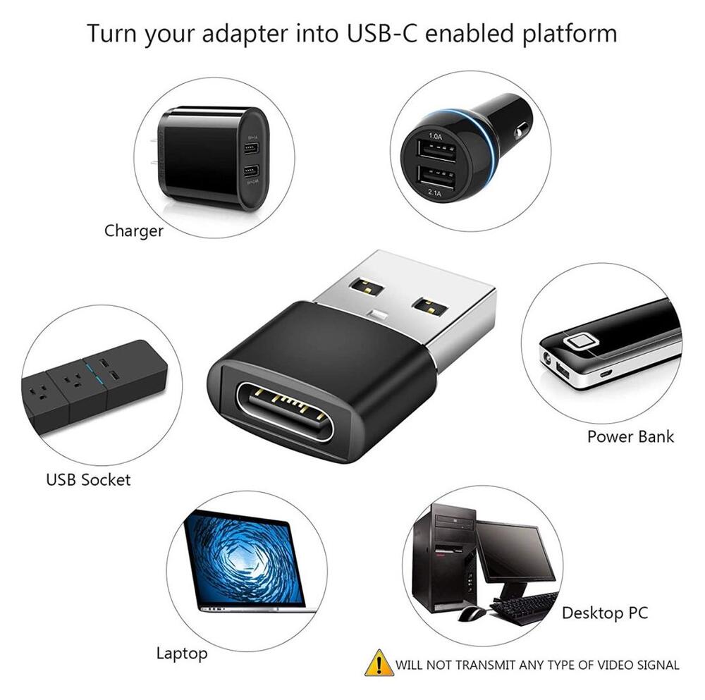 Universele USB-A naar USB-C Converter/Adapter Zwart afbeelding 9
