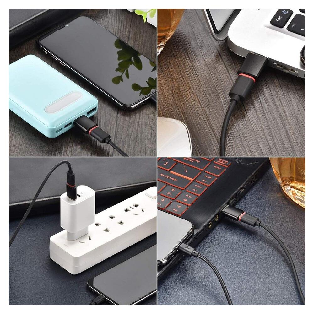 Universele USB-A naar USB-C Converter/Adapter Zwart afbeelding 7