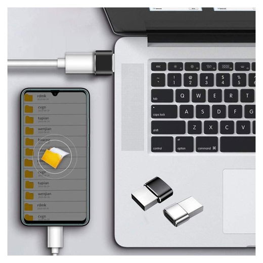 Universele USB-A naar USB-C Converter/Adapter Zwart afbeelding 6