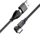 2-in-1 USB-A / USB-C naar USB-C Kabel 60W Power Delivery 2M Zwart afbeelding 2