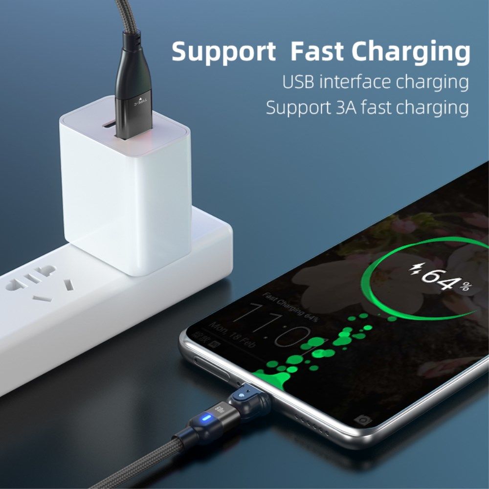 2-in-1 USB-A / USB-C naar USB-C Kabel 60W Power Delivery 2M Paars afbeelding 13