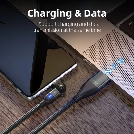 2-in-1 USB-A / USB-C naar USB-C Kabel 60W Power Delivery 2M Paars afbeelding 5
