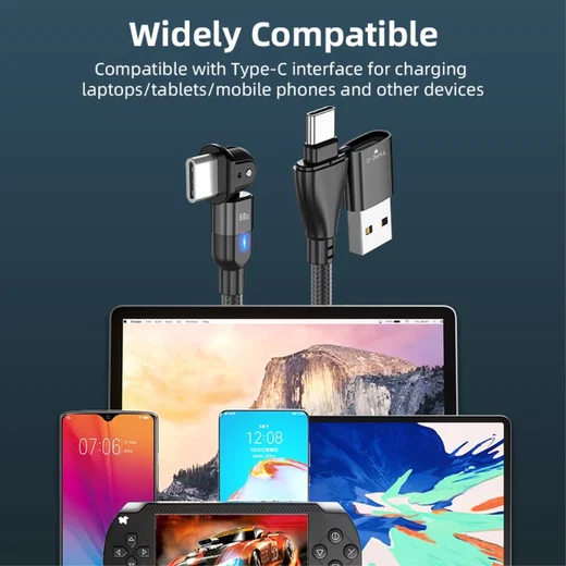 2-in-1 USB-A / USB-C naar USB-C Kabel 60W Power Delivery 2M Paars afbeelding 11
