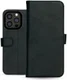 Rosso Deluxe Apple iPhone 13 Pro Hoesje Echt Leer Book Case Zwart afbeelding 12