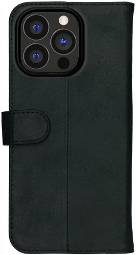 Rosso Deluxe Apple iPhone 13 Pro Hoesje Echt Leer Book Case Zwart afbeelding 10