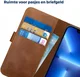 Rosso Deluxe Apple iPhone 13 Pro Hoesje Echt Leer Book Case Bruin afbeelding 6