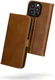Rosso Deluxe Apple iPhone 13 Pro Hoesje Echt Leer Book Case Bruin afbeelding 2