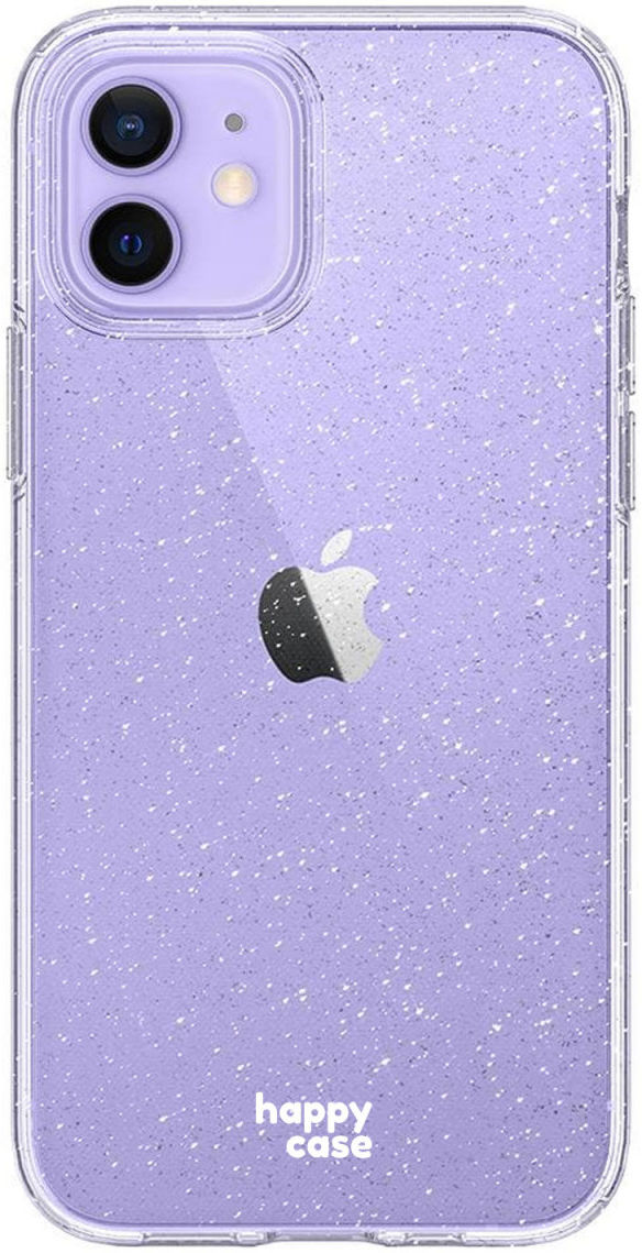 HappyCase Apple iPhone 12 / 12 Pro Hoesje Flexibel TPU Glitter Print afbeelding 1