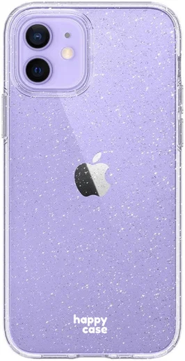 HappyCase Apple iPhone 12 / 12 Pro Hoesje Flexibel TPU Glitter Print afbeelding 1