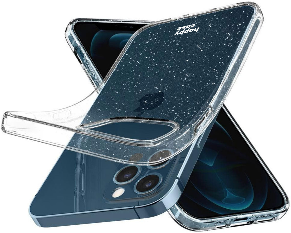 HappyCase Apple iPhone 12 / 12 Pro Hoesje Flexibel TPU Glitter Print afbeelding 4