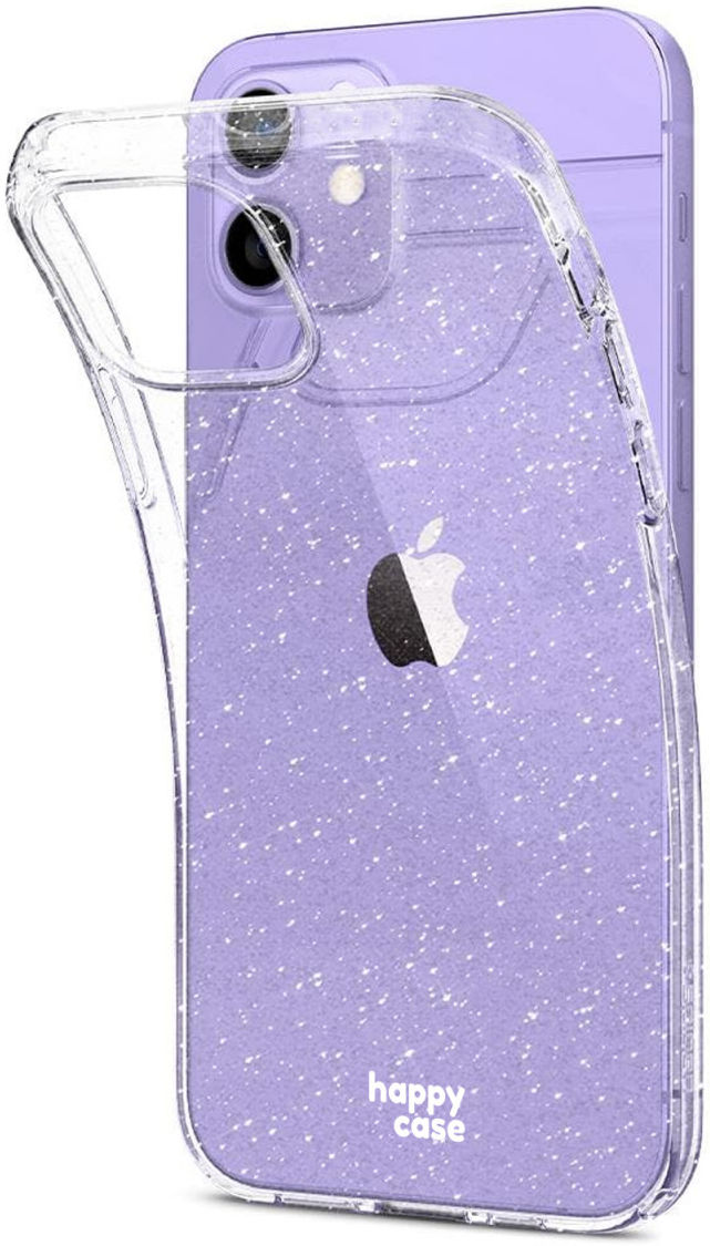 HappyCase Apple iPhone 12 / 12 Pro Hoesje Flexibel TPU Glitter Print afbeelding 5