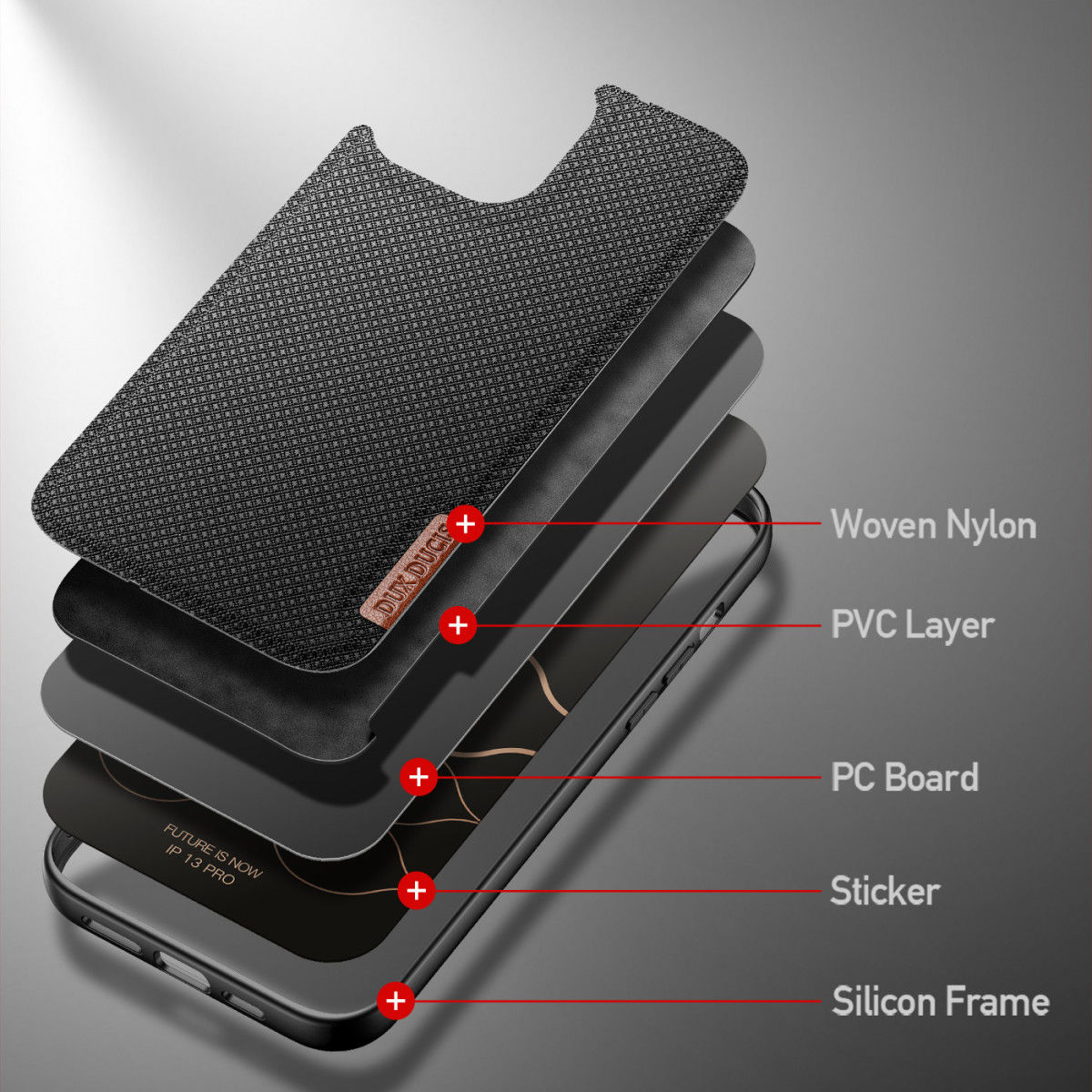 Dux Ducis Fino Series Apple iPhone 13 Pro Hoesje Back Cover Zwart afbeelding 8