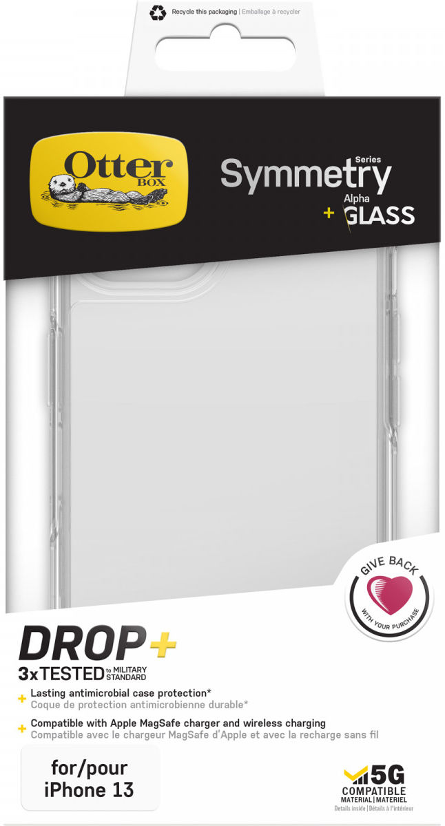 OtterBox Symmetry Apple iPhone 13 Hoesje + Alpha Glass Transparant afbeelding 5