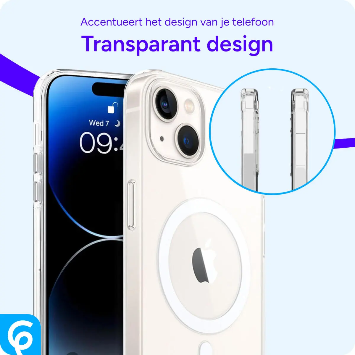 Apple iPhone 13 Hoesje voor MagSafe Dun TPU Back Cover Transparant afbeelding 6