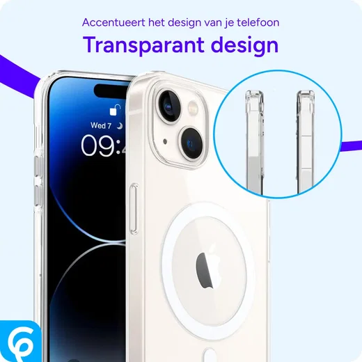 Apple iPhone 13 Hoesje voor MagSafe Dun TPU Back Cover Transparant afbeelding 6