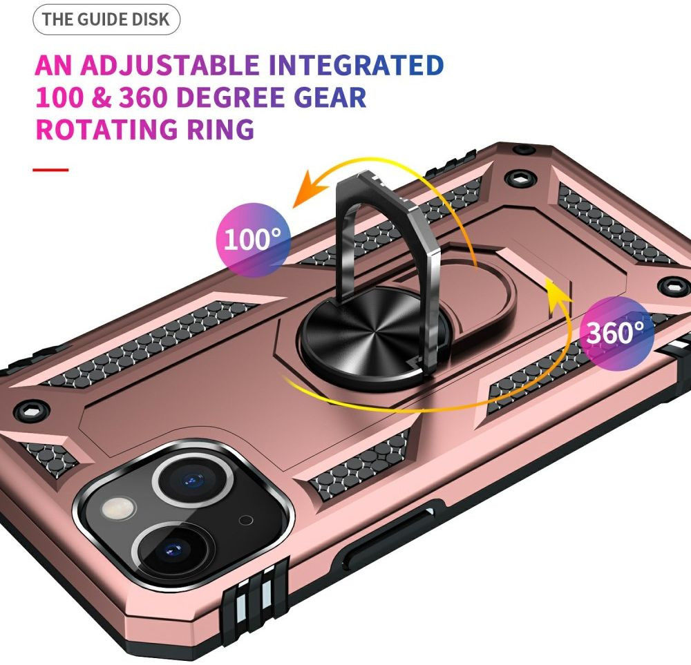 Apple iPhone 13 Mini Hoesje Hybride Kickstand Back Cover Roze afbeelding 6