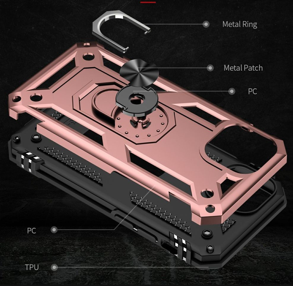 Apple iPhone 13 Mini Hoesje Hybride Kickstand Back Cover Roze afbeelding 7